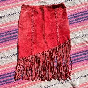 90’s Real Leather Fringe Skirt 🔥🔥🔥